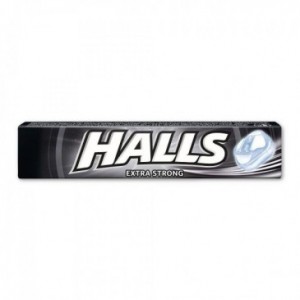 HALLS EXTRA STRONG CZARNY