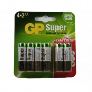 BATERIA GP ALKALINE R6 4+2